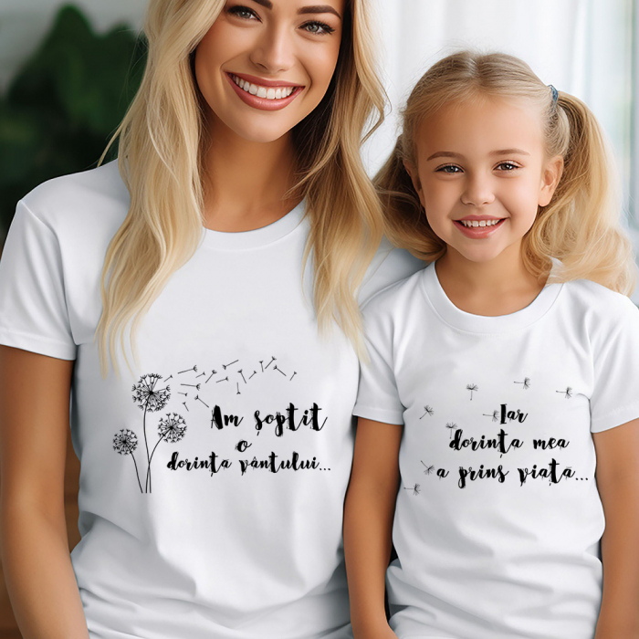 Set Tricouri Mama-Copil "Am soptit o dorinta" [2]