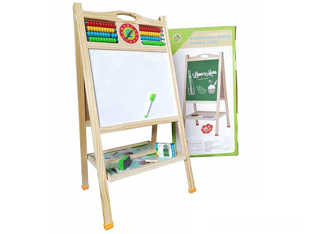 Tabla Multifunctionala din Lemn 2-in-1 cu Ceas si Abac [3]