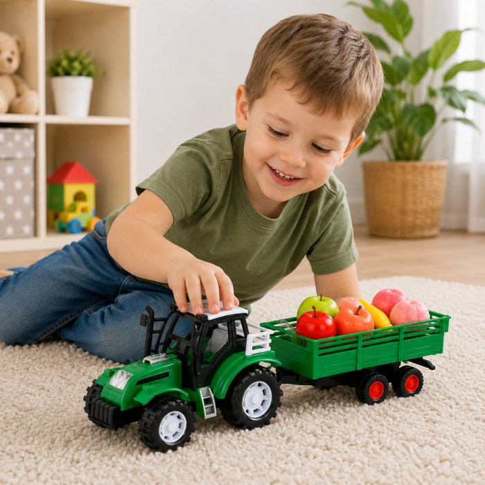 Tractor Ferma cu remorca si 6 fructe [3]