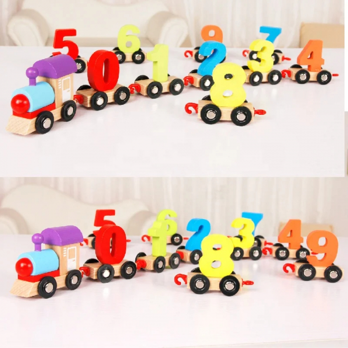 Trenulet Educativ din Lemn cu Cifre Colorate [5]
