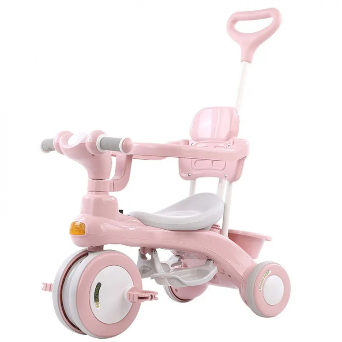 Tricicleta copii 3 in 1 cu maner parental, pedale,muzica, copertina si cos depozitare [5]