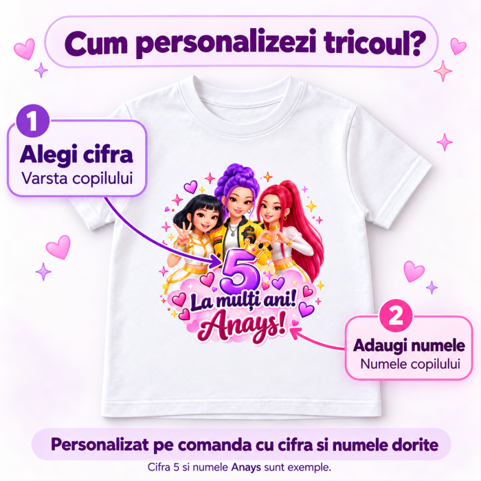Tricou aniversar personalizat cu numele copilului si cifra dorita – HUNTRIX [2]