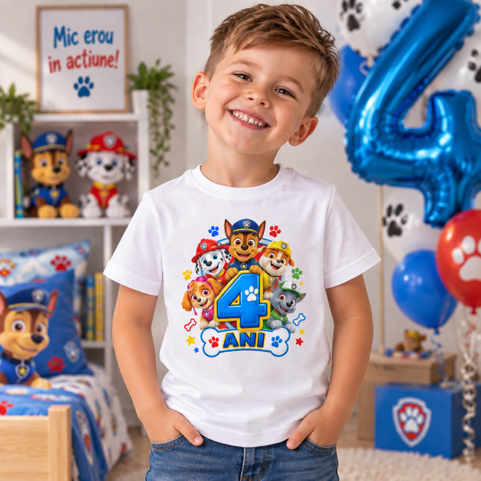 Tricou Copii Aniversar, Personalizat cu Paw Patrol [2]