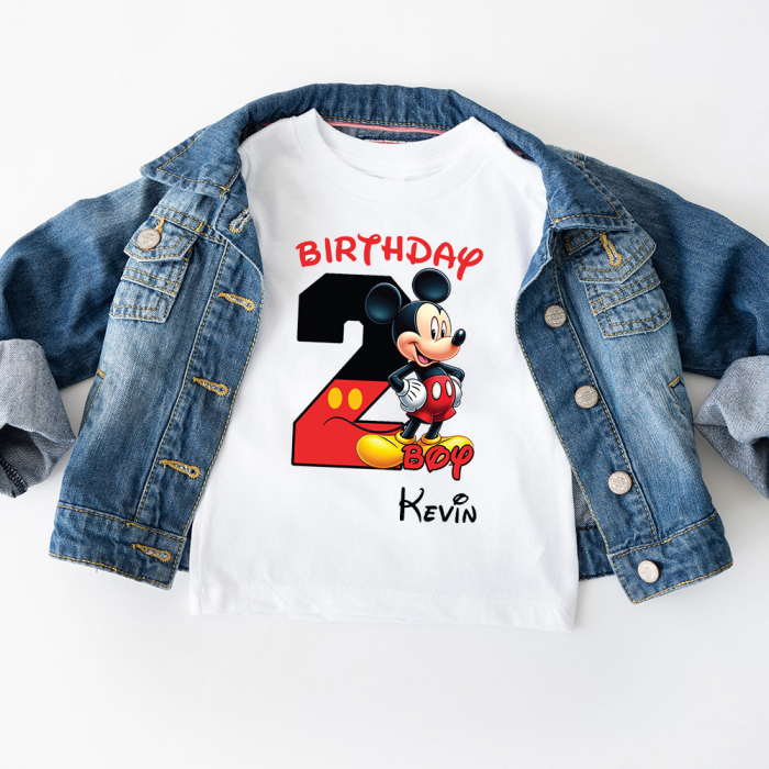 Tricou Copii Aniversar, Personalizat cu Cifra si Mickey Mouse [1]