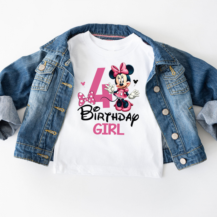 Tricou Copii Aniversar, Personalizat cu Cifra si Minnie Mouse [1]