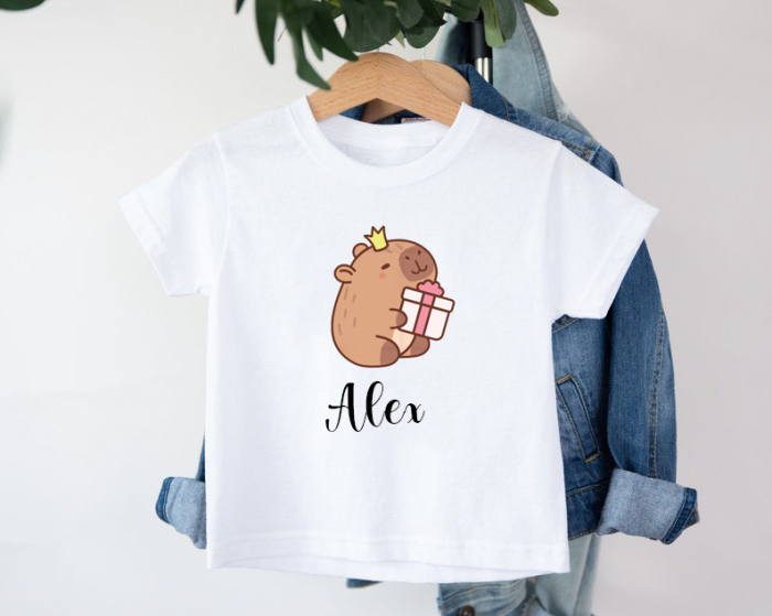 Tricou copii Capybara Gift, Personalizat cu nume [1]