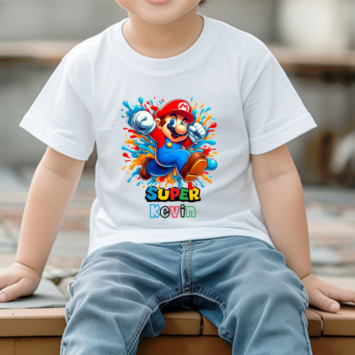 Tricou copii, Super Mario, Personalizat cu nume [1]