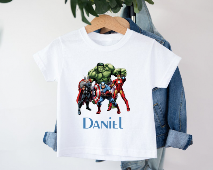 Tricou copii Marvel Super Heroes Personalizat cu nume [1]
