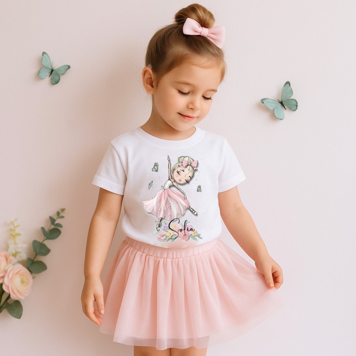 Tricou Copii Personalizat cu Balerina si Nume [2]