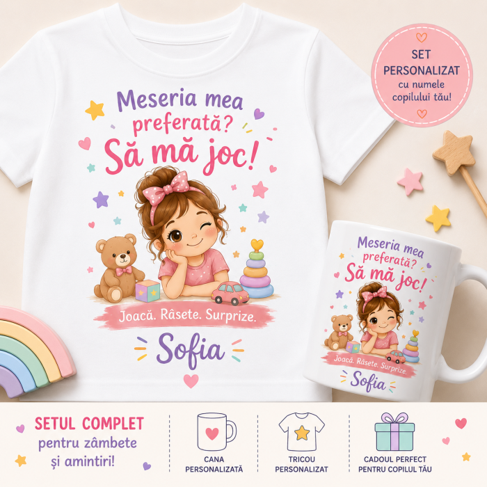 Set personalizat cu nume pentru Fetite – Cana + Tricou [2]