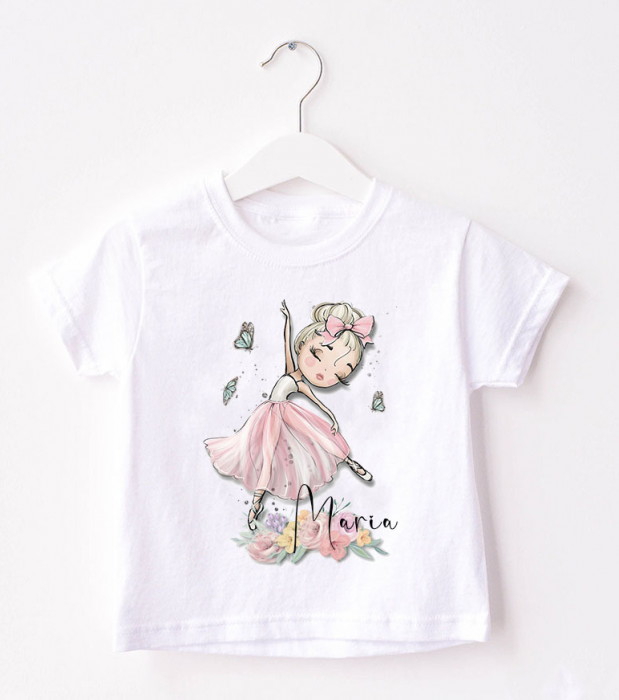 Tricou Copii Personalizat cu Balerina si Nume [1]