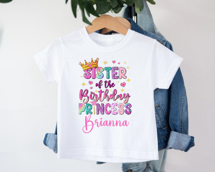 Tricou personalizat  cu nume - Sister of the Birhday Princess [1]