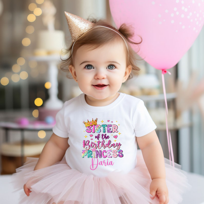 Tricou personalizat  cu nume - Sister of the Birhday Princess [2]
