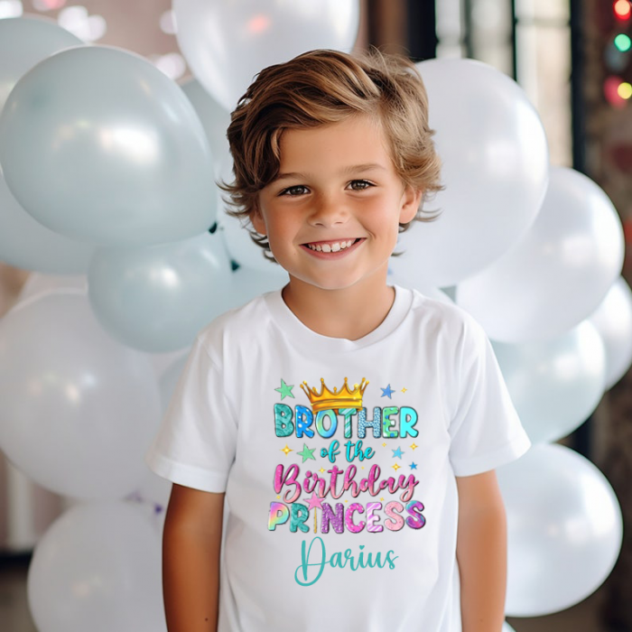 Tricou personalizat  cu nume - Brother of the Birhday Princess [2]