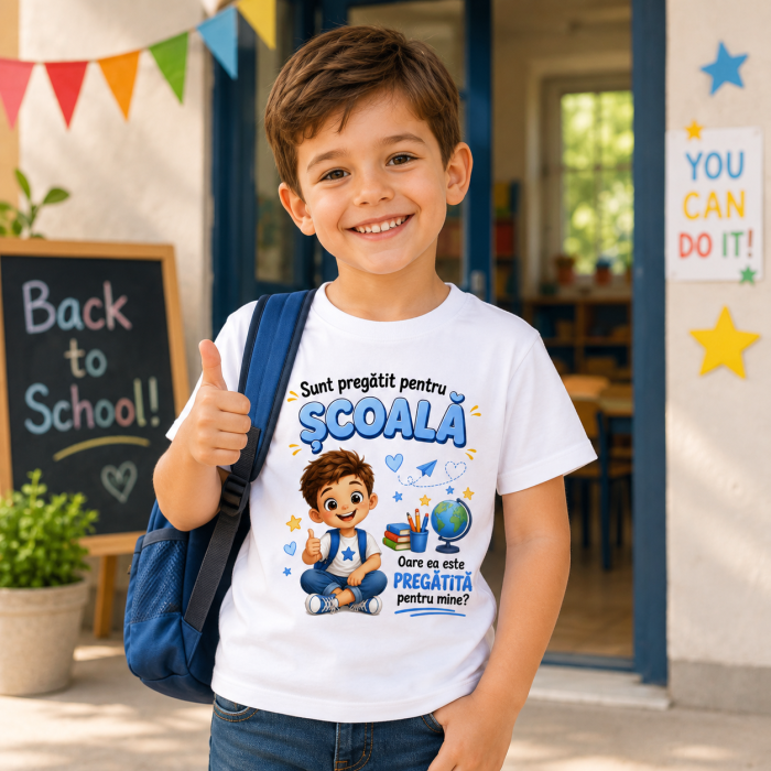 Tricou pentru Prima Zi de Scoala – Sunt Pregatit pentru Scoala [3]