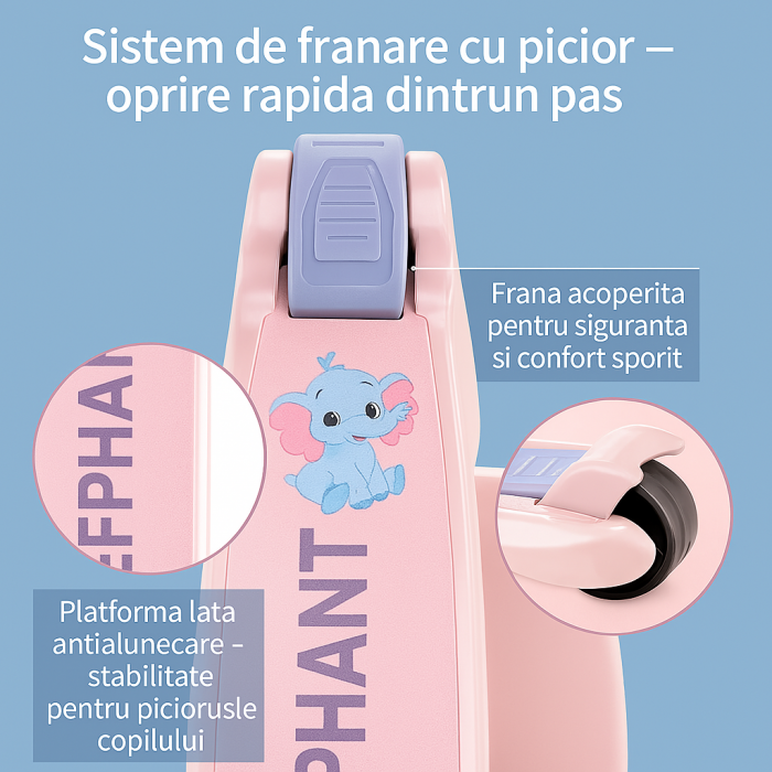 Trotineta Copii cu Muzica si Baloane – Roti LED, Ghidon Reglabil, 2-6 Ani [4]
