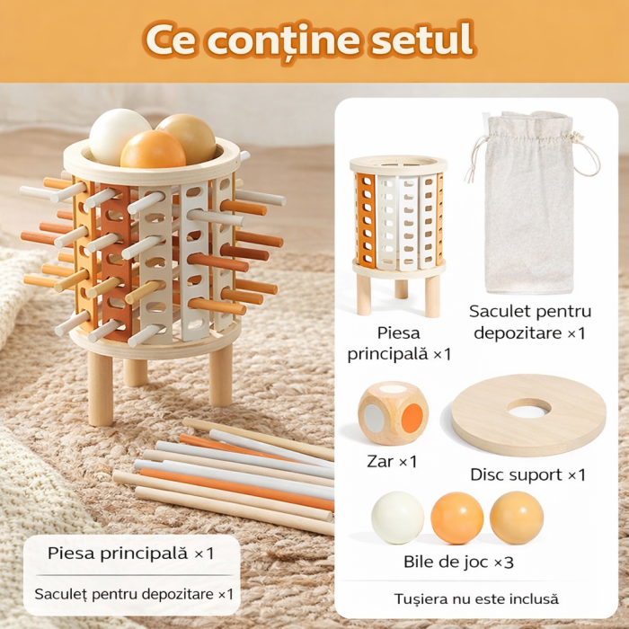 Turnul Echilibrului cu Bete si Bile pentru Copii 3+ [2]