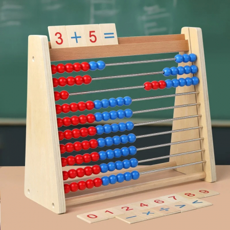 Abac din lemn Montessori pentru copii – Invatam matematica prin joaca! [4]