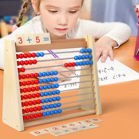 Tablite, Litere si Cifre - Abac din lemn Montessori pentru copii – Invatam matematica prin joaca!