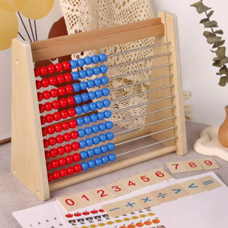 Abac din lemn Montessori pentru copii – Invatam matematica prin joaca! [3]