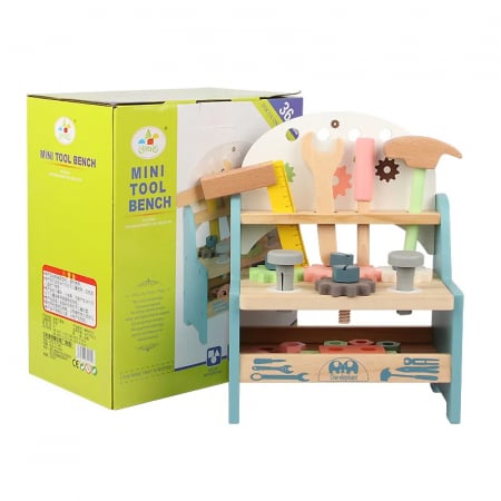 Banc de Scule din Lemn pentru Copii - Atelier de Mesterit Interactiv [1]