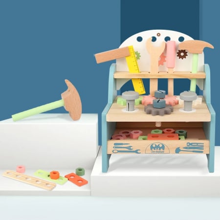 Banc de Scule din Lemn pentru Copii - Atelier de Mesterit Interactiv [3]