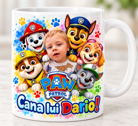 Produse personalizate - Cana Paw Patrol personalizata cu nume
