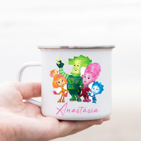 Cana Personalizata din Otel Emailat pentru Copii Fixiki [1]