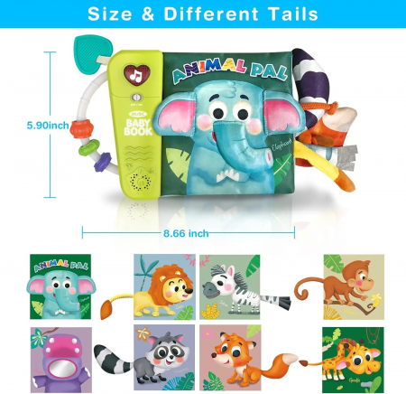 Carte interactiva pentru bebelusi cu sunete, lumini si activitati tactile – Animal Pal [2]