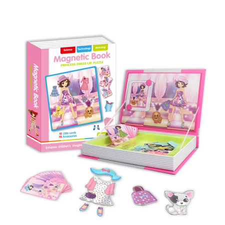 Jucarii - Carte Magnetica Imbraca Fetita – Joc Creativ pentru Copii 3+