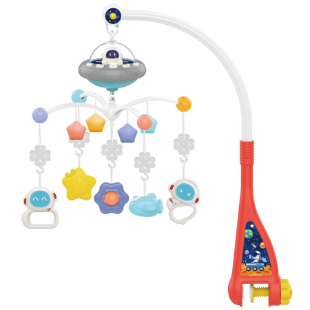Camera copilului - Carusel Muzical cu Proiectii, Figurine Detasabile si Melodii – Luminite si Rotatie 360° pentru Patut