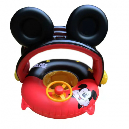 Colac bebe cu parasolar detasabil si volan Mickey Mouse [4]