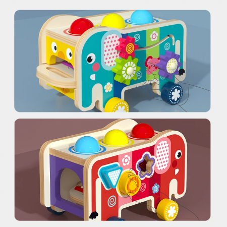 Elefant cu xilofon, ciocanel si forme colorate [2]