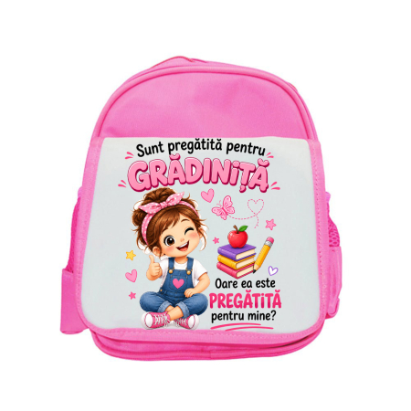 Ghiozdane personalizate - Ghiozdan fetite personalizat cu nume – Prima zi de gradinita