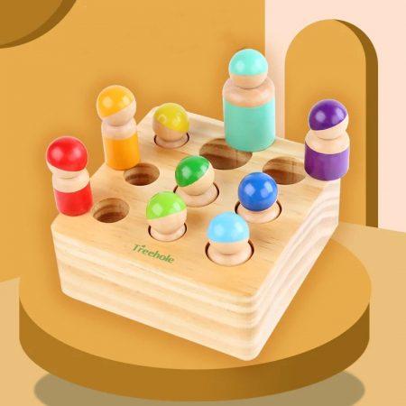 Joc educativ din lemn Montessori - Sortare si potrivire culori [4]