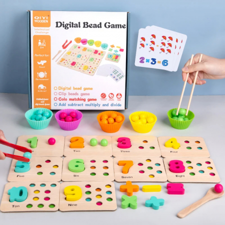 Tablite, Litere si Cifre - Joc Educativ Montessori – Indemanare, asociere, sortare, memorie, logica