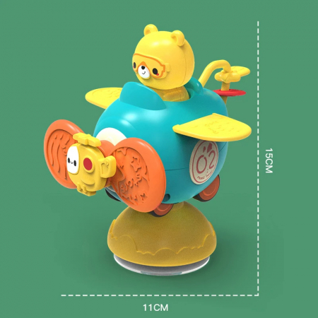 Jucarie Avion cu Ventuza si Spinner - Jucarie Multifunctionala pentru Bebe [3]