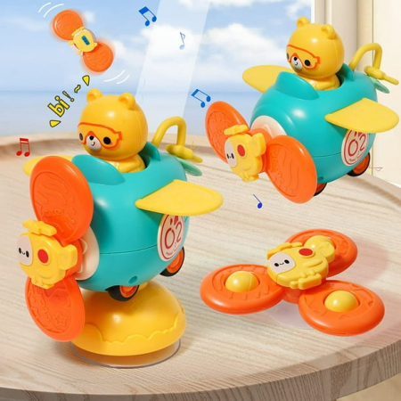 Jucarie Avion cu Ventuza si Spinner - Jucarie Multifunctionala pentru Bebe [2]