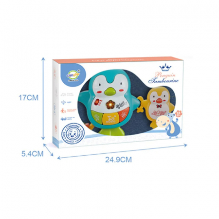 Jucarie Muzicala Pinguin pentru Bebelusi - Set Interactiv cu Sunete si Lumini, 18+ Luni [1]