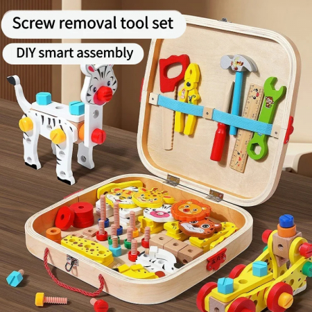 Kit de Asamblare Educativ Montessori - Jucarie din Lemn pentru Motricitate si Creativitate [6]