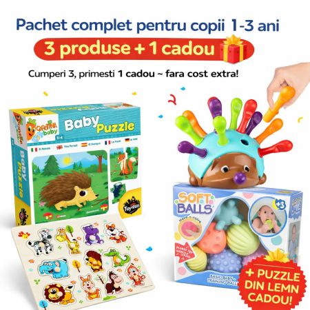 Varsta - Pachet complet pentru copii 1-3 ani – 3 jocuri + cadou