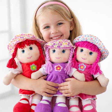 Papusi personalizate - Papusa Muzicala personalizata cu nume, Rosu