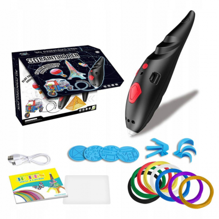 Jucarii 5 -6 ani+ - Stilou 3D Magic Pen Negru