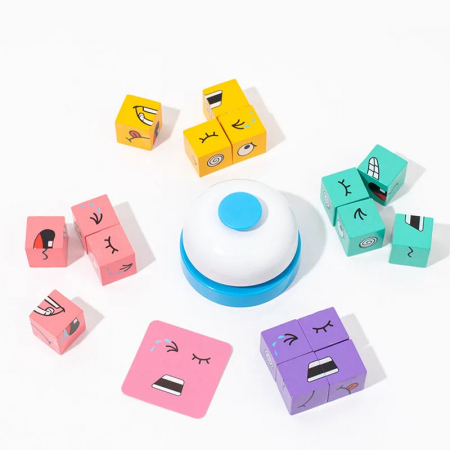 Puzzle educativ Cuburi cu Emotii – Joc interactiv de logica si expresii faciale pentru copii [5]