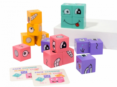 Puzzle educativ Cuburi cu Emotii – Joc interactiv de logica si expresii faciale pentru copii [3]