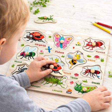 Puzzle - Puzzle insecte din lemn 3+ ani