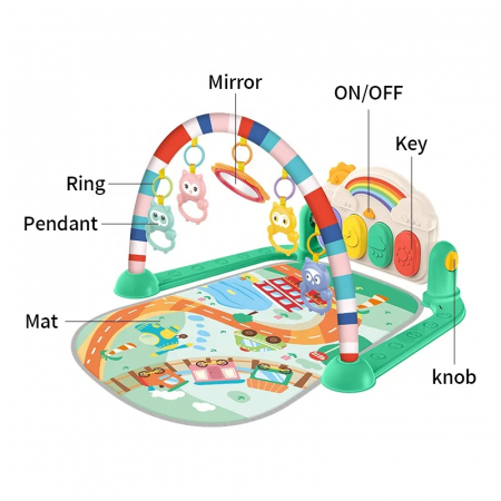 Salteluta Interactiva pentru Bebelusi cu Arcada si Pian Curcubeu [5]