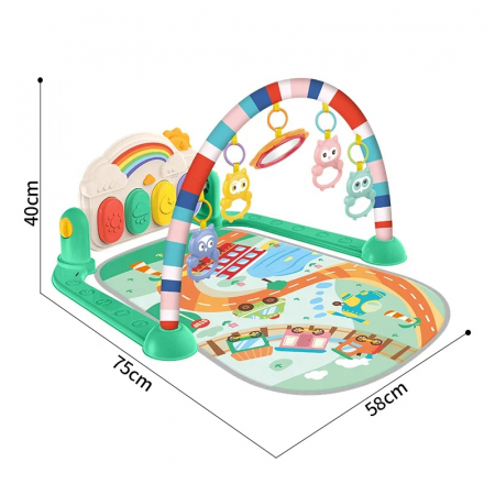Salteluta Interactiva pentru Bebelusi cu Arcada si Pian Curcubeu [4]