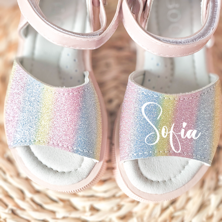 Sandale fete Personalizate cu nume Summer Pink Multicolore [2]