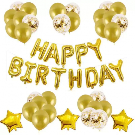 Seturi Baloane - Set aniversar baloane, Happy Birthday, 28 piese